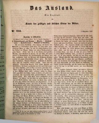 Das Ausland Montag 2. September 1850