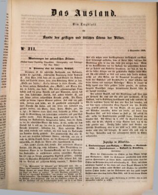 Das Ausland Dienstag 3. September 1850