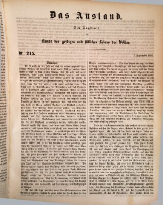 Das Ausland Samstag 7. September 1850