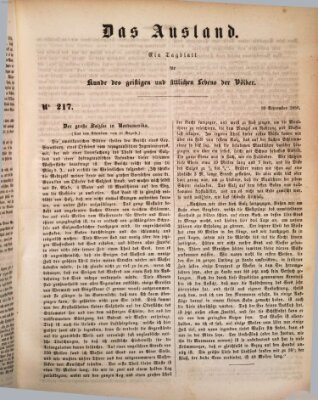 Das Ausland Dienstag 10. September 1850