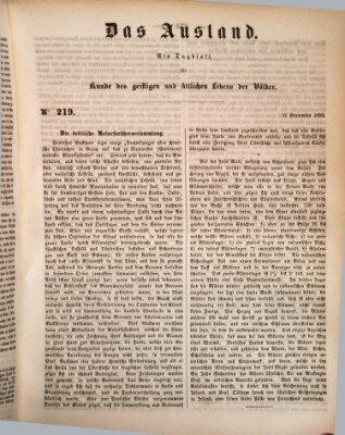 Das Ausland Donnerstag 12. September 1850