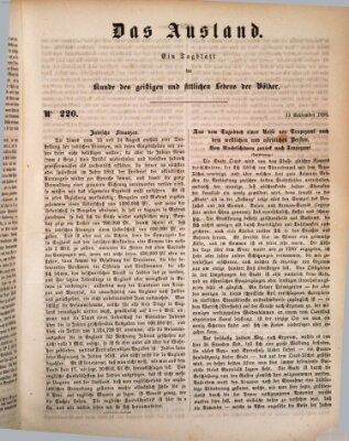 Das Ausland Freitag 13. September 1850