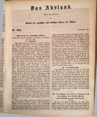 Das Ausland Montag 16. September 1850