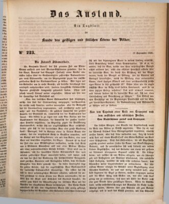 Das Ausland Dienstag 17. September 1850