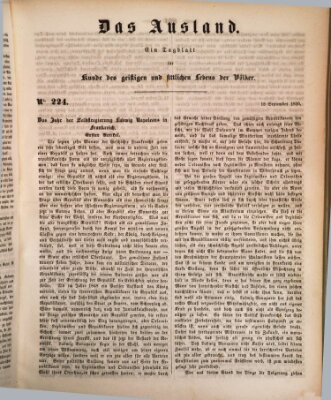 Das Ausland Mittwoch 18. September 1850