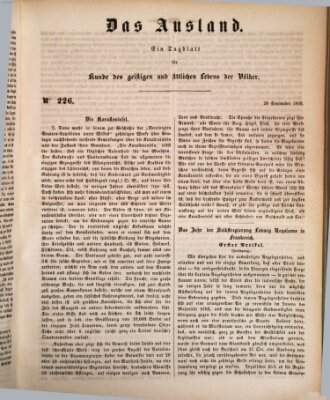 Das Ausland Freitag 20. September 1850