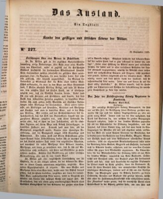 Das Ausland Samstag 21. September 1850