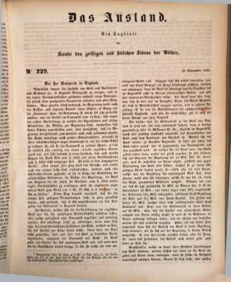 Das Ausland Dienstag 24. September 1850