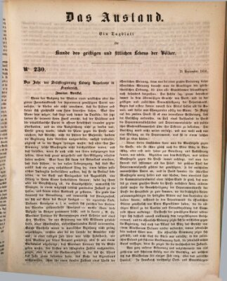 Das Ausland Mittwoch 25. September 1850