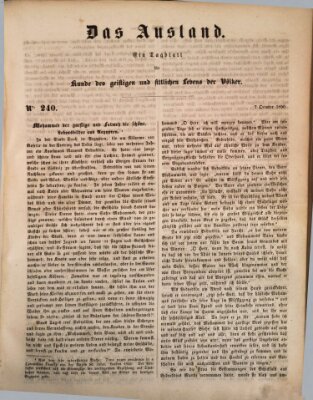 Das Ausland Montag 7. Oktober 1850