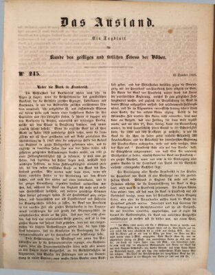 Das Ausland Samstag 12. Oktober 1850