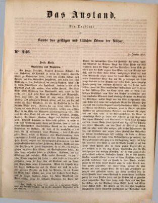 Das Ausland Montag 14. Oktober 1850