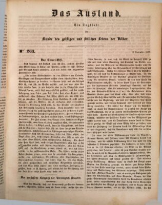 Das Ausland Samstag 2. November 1850