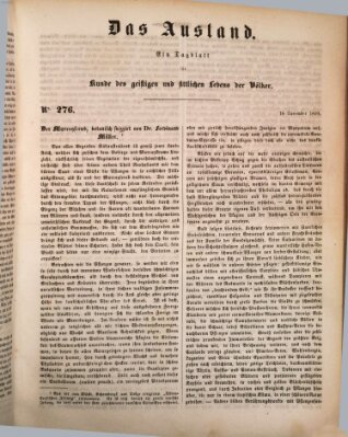 Das Ausland Montag 18. November 1850