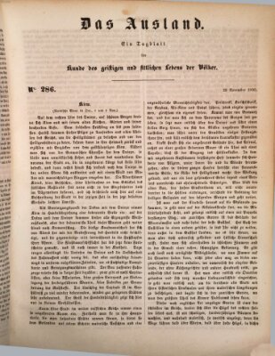 Das Ausland Freitag 29. November 1850