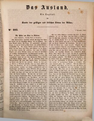 Das Ausland Samstag 7. Dezember 1850