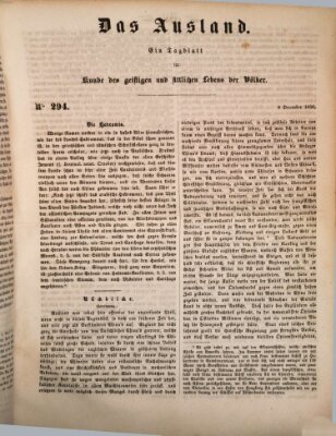 Das Ausland Montag 9. Dezember 1850