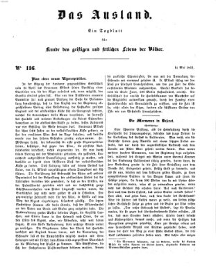 Das Ausland Freitag 14. Mai 1852