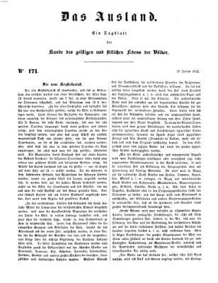 Das Ausland Samstag 17. Juli 1852