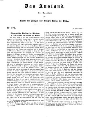 Das Ausland Freitag 23. Juli 1852