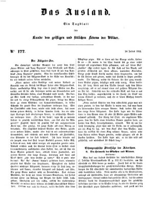 Das Ausland Samstag 24. Juli 1852