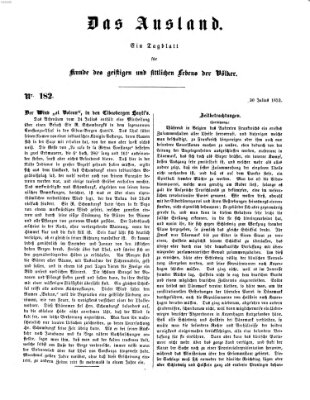 Das Ausland Freitag 30. Juli 1852