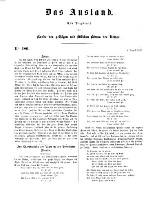 Das Ausland Mittwoch 4. August 1852