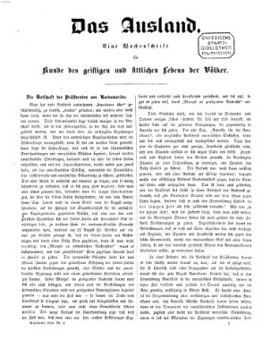 Das Ausland Freitag 7. Januar 1853