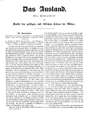 Das Ausland Freitag 21. Januar 1853