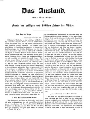 Das Ausland Freitag 18. März 1853