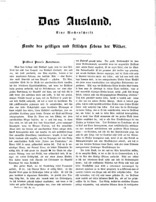 Das Ausland Freitag 25. März 1853