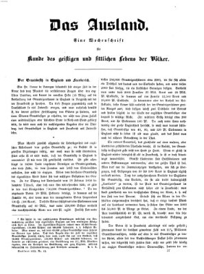 Das Ausland Freitag 1. April 1853