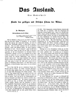 Das Ausland Freitag 8. April 1853