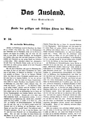 Das Ausland Freitag 17. Juni 1853