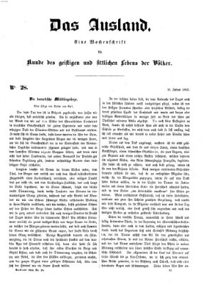 Das Ausland Freitag 15. Juli 1853