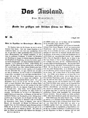 Das Ausland Freitag 5. August 1853