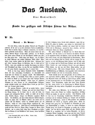 Das Ausland Freitag 2. September 1853