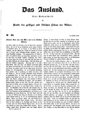 Das Ausland Freitag 21. Oktober 1853