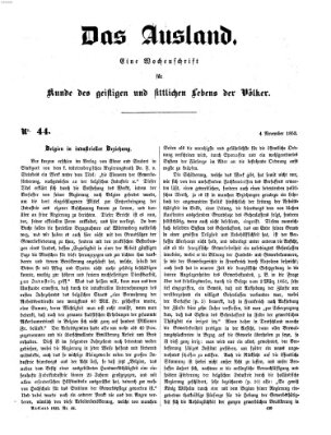 Das Ausland Freitag 4. November 1853