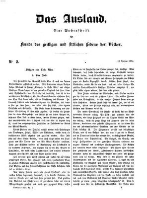 Das Ausland Freitag 13. Januar 1854