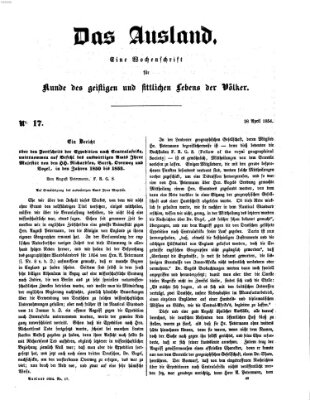 Das Ausland Freitag 28. April 1854