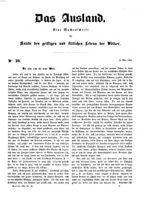 Das Ausland Freitag 19. Mai 1854