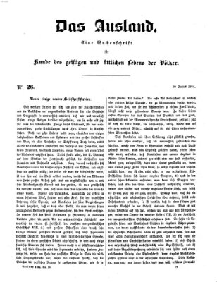 Das Ausland Freitag 30. Juni 1854