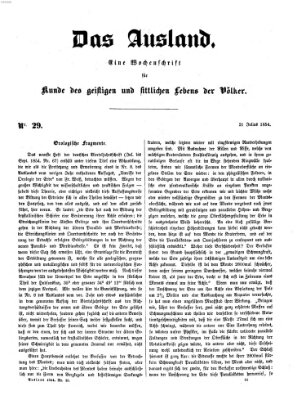 Das Ausland Freitag 21. Juli 1854