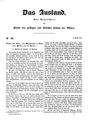 Das Ausland Freitag 11. August 1854