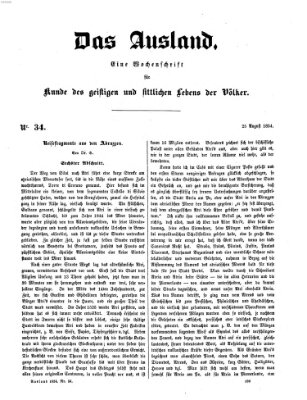 Das Ausland Freitag 25. August 1854