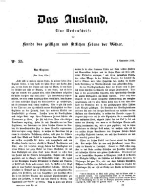 Das Ausland Freitag 1. September 1854