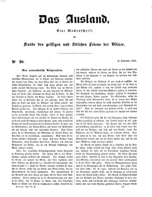 Das Ausland Freitag 22. September 1854