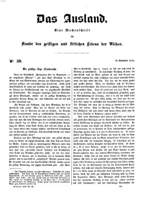 Das Ausland Freitag 29. September 1854