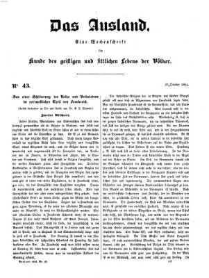 Das Ausland Freitag 27. Oktober 1854